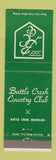 Matchbook Cover - Battle Creek Country Club MI