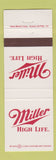 Matchbook Cover - Miller High Life Beer
