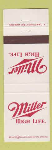 Matchbook Cover - Miller High Life Beer