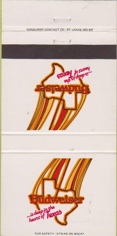 Matchbook Cover - Budwesier Beer Texas 30 Strike