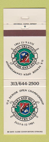 Matchbook Cover - Oakland Hills Country Club MI US Senior Open 1981