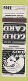 Matchbook Cover - Gold Card Strip Club girlie Elizabeth NJ