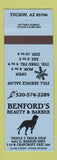 Matchbook Cover - Benford's Beauty Barber Shop Tucson AZ
