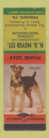 Matchbook Cover - HD Moyer General Store Perkasie PA Terrier Dog