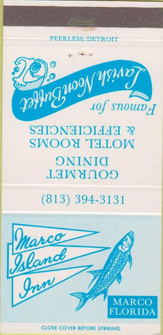 Matchbook Cover - Marco Island Inn Marco FL 30 Strike