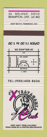 Matchbook Cover - Extravaganza Club Strip Club Brampton ON girlie