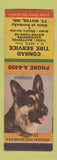 Matchbook Cover - Conrad Tire Service Fort Wayne IN German Shepherd