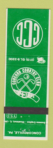 Matchbook Cover - Concord Country Club Concordville PA