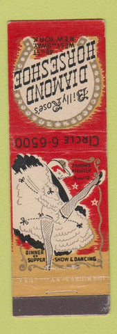 Matchbook Cover - Billy Rose's Diamond Horeshoe New York City girlie