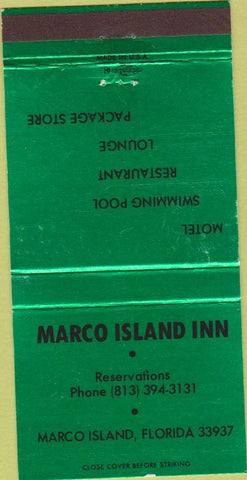 Matchbook Cover - Marco Island Inn Marco Island FL 30 Strike