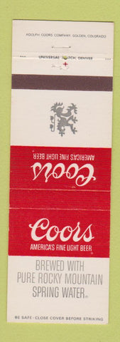 Matchbook Cover - Coors Beer Golden Colorado