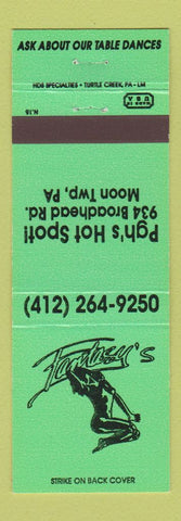Matchbook Cover - Fantasy's Hot Spot Pittsburgh PA girlie Moon Township PA