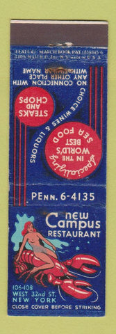 Matchbook Cover - New Capus Restaurant feature New York City girlie WEAR