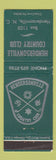 Matchbook Cover - Hendersonville Country Club Hendersonville NC