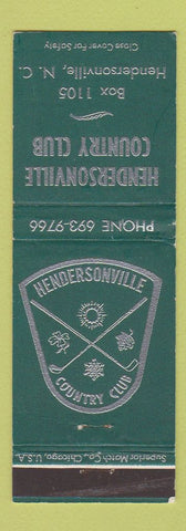 Matchbook Cover - Hendersonville Country Club Hendersonville NC