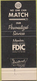 Matchbook Cover - Security bank Trust Holloman AFC Tularosa NM 30 Strike