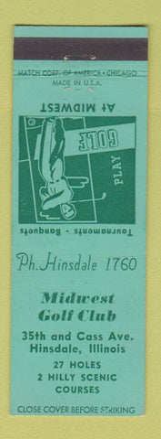 Matchbook Cover - Midwest Golf Club Hinsdale IL