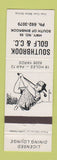 Matchbook Cover - Southbrook Golf Country Club Binbrook ON