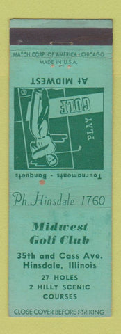 Matchbook Cover - Midwest Golf Club Hinsdale IL WORN