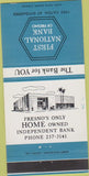 Matchbook Cover - First National Bank Fresno CA 30 Strike