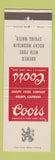 Matchbook Cover - Coors Beer