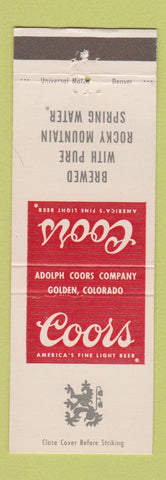Matchbook Cover - Coors Beer
