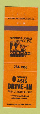 Matchbook Cover - Osmun's Oasis Drive In Mini Golf Allentown PA