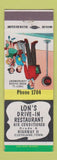 Matchbook Cover - Lon's Drive In Restaurant Cleveland TN
