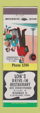Matchbook Cover - Lon's Drive In Restaurant Cleveland TN