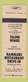Matchbook Cover - Ramblers Restaurant Drive In Painted Post NY Erwin Motel