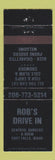 Matchbook Cover - Rob's Drive In Post Falls ID