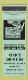 Matchbook Cover - Kirk's Drive In Levelland TX