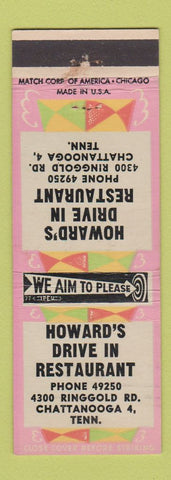 Matchbook Cover - Howard's Drive In Restaurant Chattanooga TN