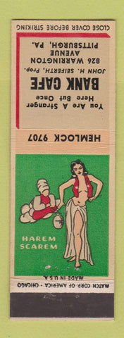 Matchbook Cover - Bank Cafe Pittsburgh PA pinup