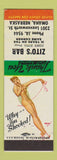 Matchbook Cover - Zito's Bar Omaha NE pinup
