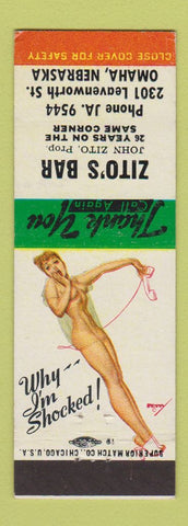 Matchbook Cover - Zito's Bar Omaha NE pinup