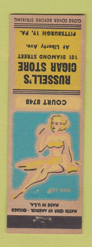 Matchbook Cover - Russell's Cigar Store Pittsburgh PA pinup