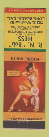 Matchbook Cover - RN Bob Ness Lubrication oil gas Long Beach CA pinup