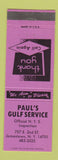 Matchbook Cover - Paul's Gulf oil gas Jamestown NY