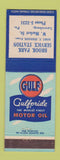 Matchbook Cover - Gulf oil gas Brook Park Lewisburg PA
