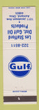 Matchbook Cover - Gulf oil gas Les Stafford Ashland OH