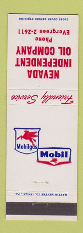 Matchbook Cover - Mobil oil gas Nevada Independent