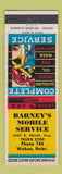 Matchbook Cover - Barney's Mobil oil gas Wahoo NE