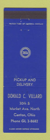Matchbook Cover - Pure oil gas Donald Villard Canton OH