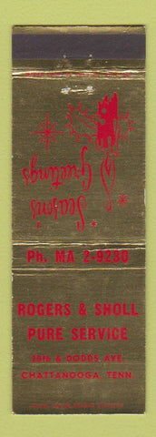 Matchbook Cover - Rogers Sholl Pure oil gas Chattanooga TN Christmas