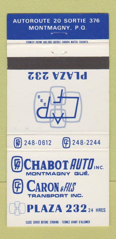 Matchbook Cover - Gulf oil gas Chabot Caron Montmagny QC 30 Strike