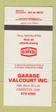Matchbook Cover - Garage Valcourt Texaco oil gas Asbestos QC WEAR 30 Strike