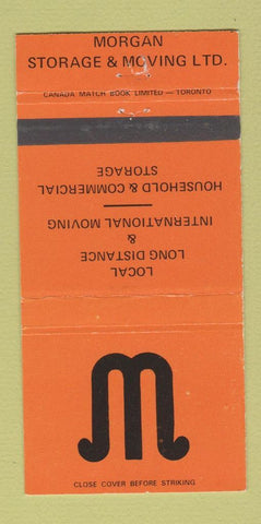 Matchbook Cover - Morgan Storage Moving Trucking Toronto Montreal 30 Strike