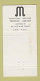 Matchbook Cover - Morgan Storage Moving Trucking Toronto Montreal 30 Strike