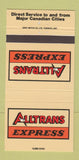Matchbook Cover - Alltrans Express Trucking Canada 30 Strike